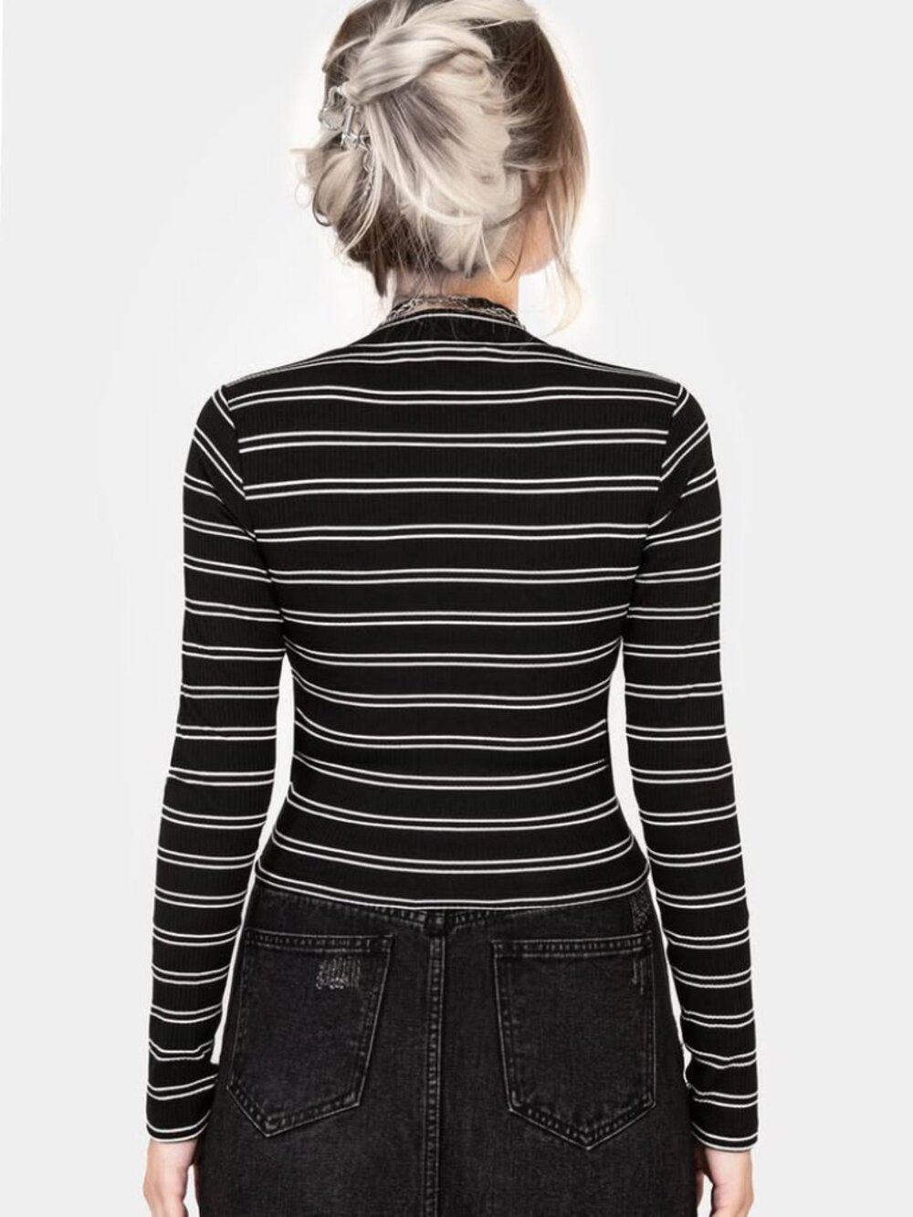 DISTURBIA Slash striped cropped cardi size US4 - Picture 4 of 10